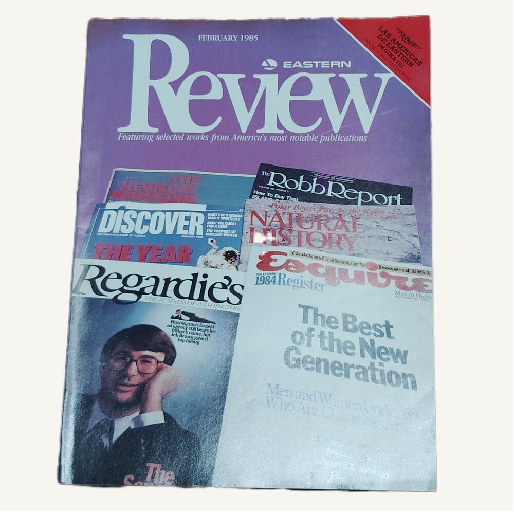 Eastern Review Inflight Magazine - February 1985 - Notables Publications Vintage